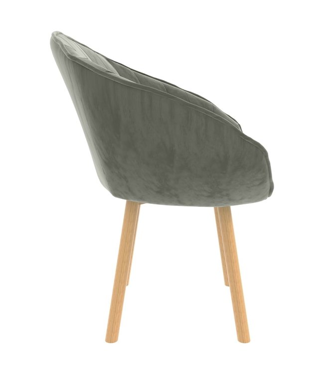 Eetkamerstoel fluweel lichtgrijs