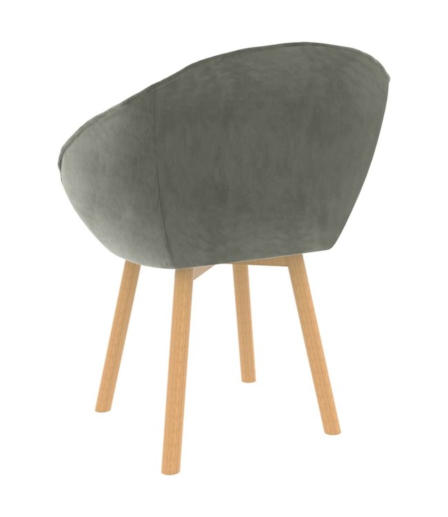 Eetkamerstoel fluweel lichtgrijs