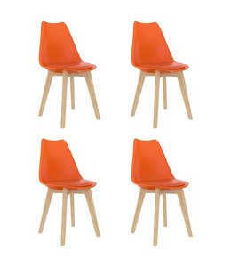 Eetkamerstoelen 4 st kunststof oranje