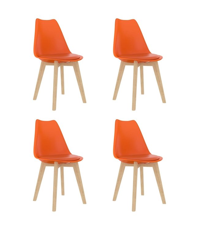 Eetkamerstoelen 4 st kunststof oranje