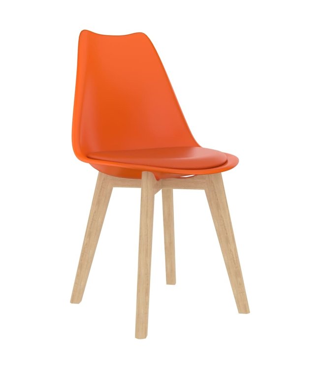 Eetkamerstoelen 4 st kunststof oranje