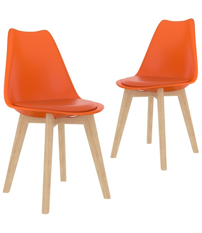 Eetkamerstoelen 2 st kunststof oranje