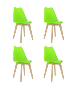 Eetkamerstoelen 4 st kunststof groen