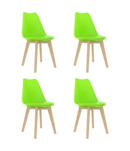 Eetkamerstoelen 4 st kunststof groen