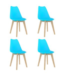 Eetkamerstoelen 4 st kunststof blauw