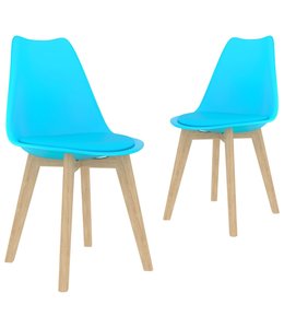 Eetkamerstoelen 2 st kunststof blauw