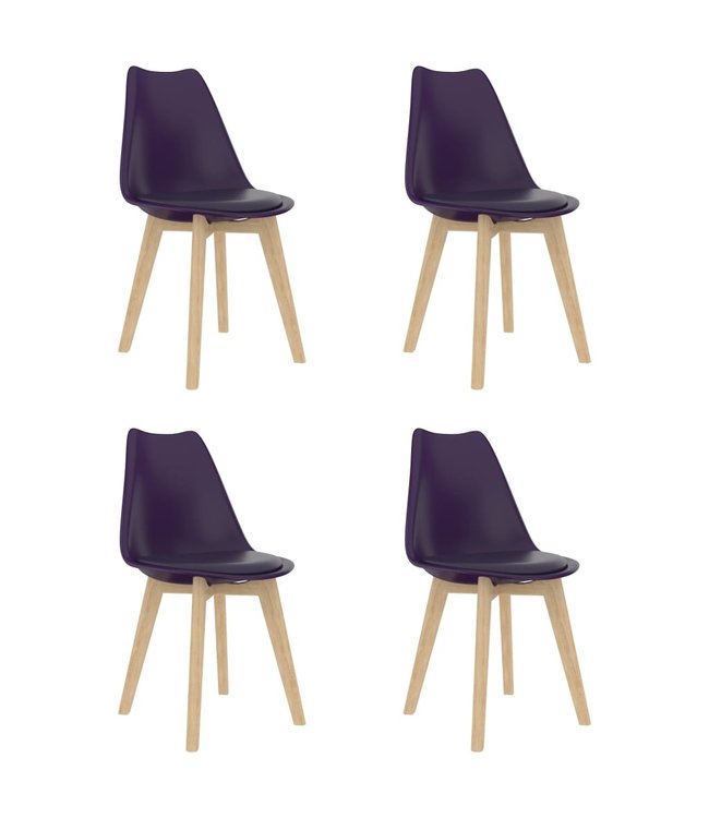 Eetkamerstoelen 4 st kunststof lila