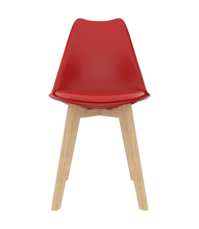 Eetkamerstoelen 4 st kunststof rood