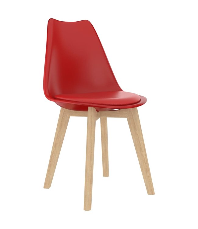 Eetkamerstoelen 2 st kunststof rood