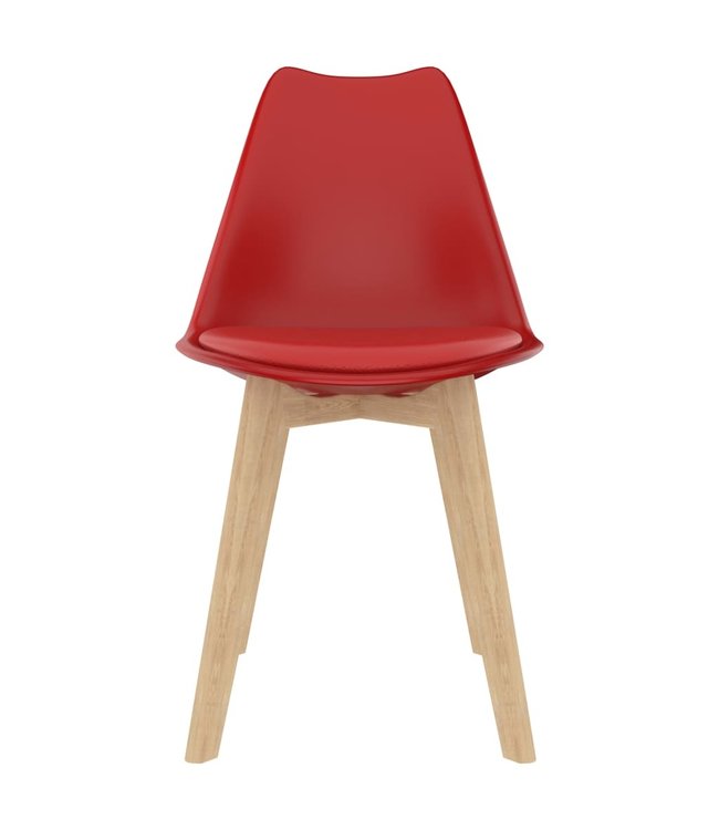 Eetkamerstoelen 2 st kunststof rood