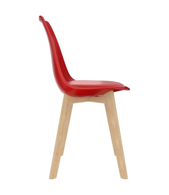 Eetkamerstoelen 2 st kunststof rood