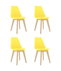 Eetkamerstoelen 4 st kunststof geel