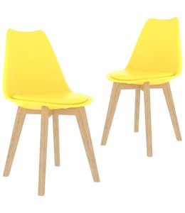 Eetkamerstoelen 2 st kunststof geel
