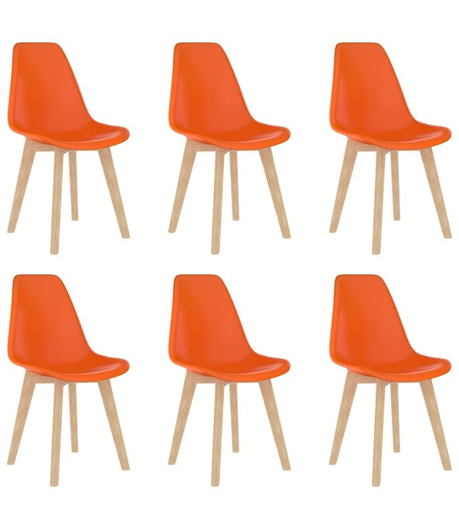 Eetkamerstoelen 6 st kunststof oranje