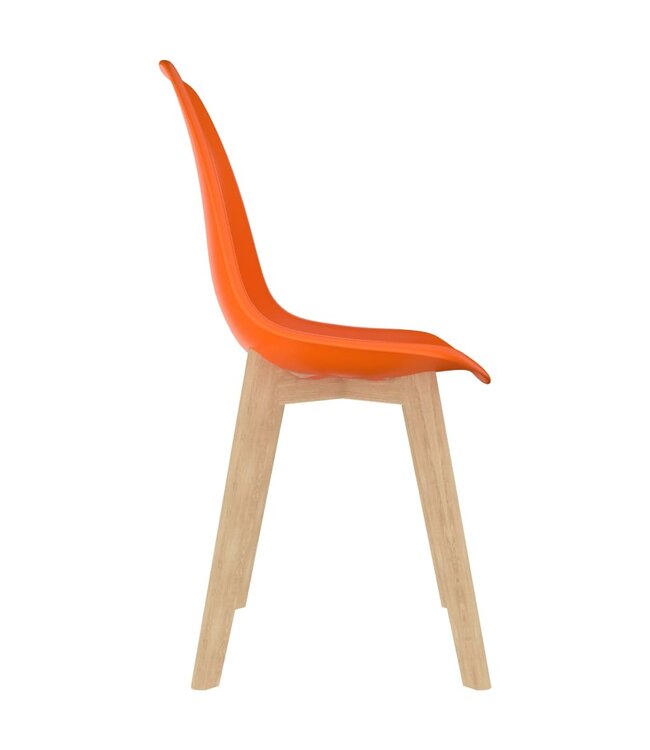 Eetkamerstoelen 6 st kunststof oranje