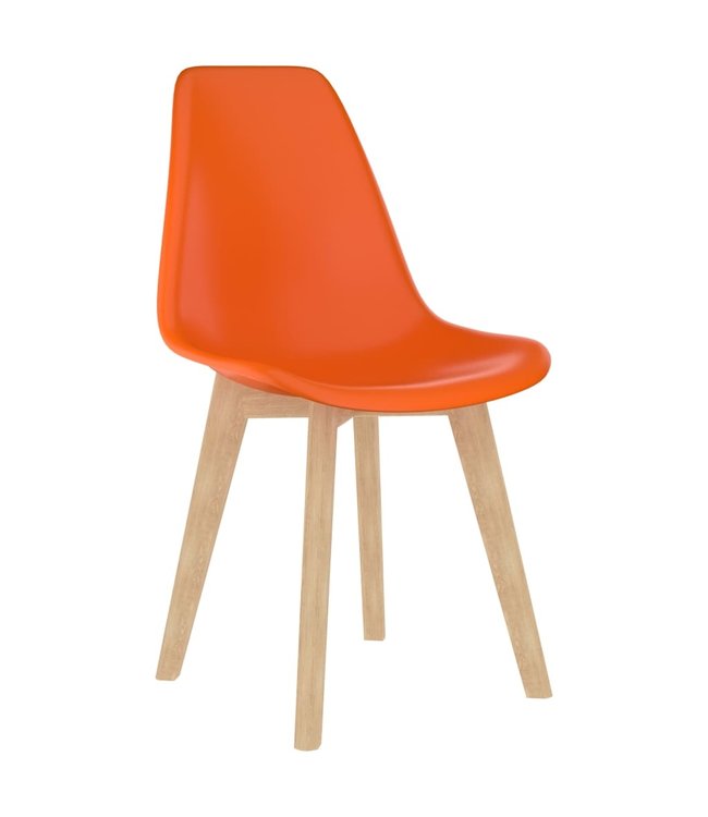 Eetkamerstoelen 4 st kunststof oranje