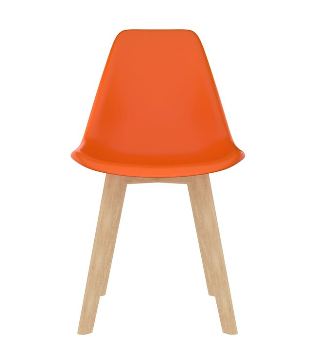 Eetkamerstoelen 4 st kunststof oranje