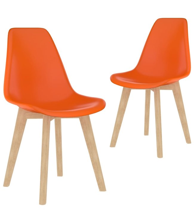 Eetkamerstoelen 2 st kunststof oranje