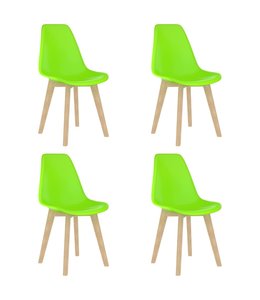 Eetkamerstoelen 4 st kunststof groen