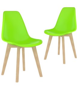 Eetkamerstoelen 2 st kunststof groen