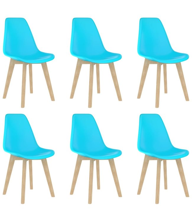 Eetkamerstoelen 6 st kunststof blauw