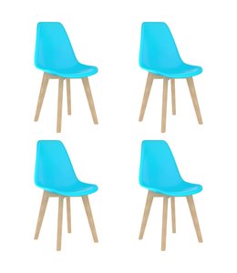 Eetkamerstoelen 4 st kunststof blauw