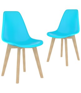 Eetkamerstoelen 2 st kunststof blauw