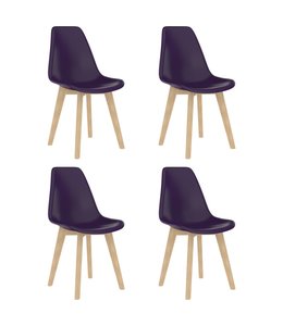 Eetkamerstoelen 4 st kunststof paars