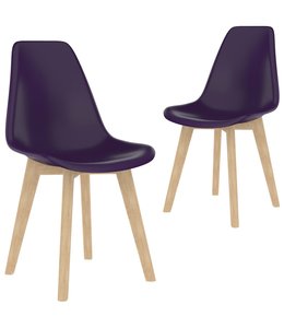 Eetkamerstoelen 2 st kunststof paars