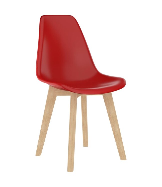 Eetkamerstoelen 2 st kunststof rood