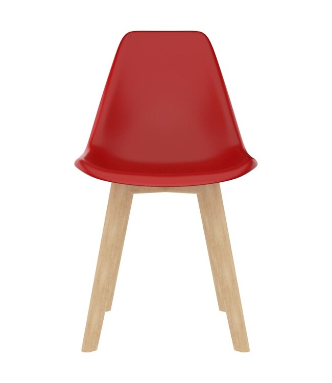 Eetkamerstoelen 2 st kunststof rood