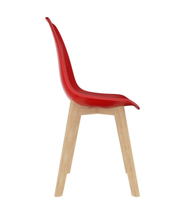 Eetkamerstoelen 2 st kunststof rood