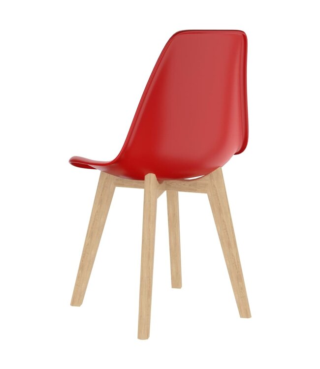 Eetkamerstoelen 2 st kunststof rood
