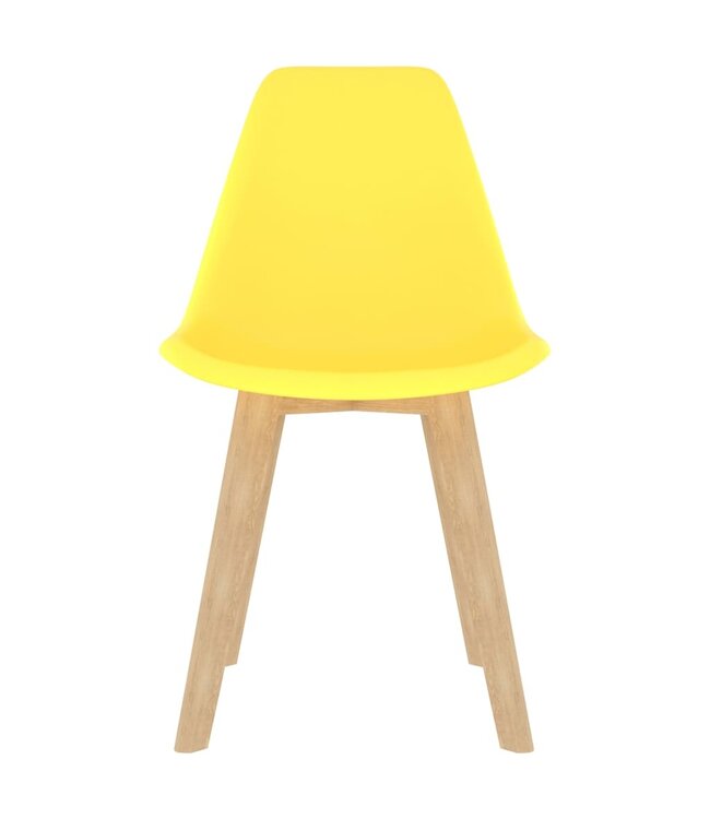 Eetkamerstoelen 6 st kunststof geel