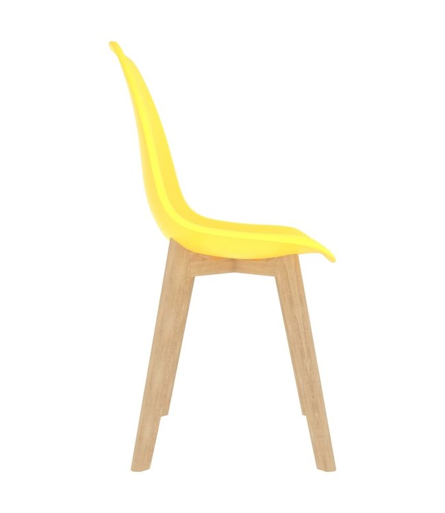 Eetkamerstoelen 6 st kunststof geel