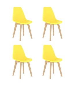 Eetkamerstoelen 4 st kunststof geel
