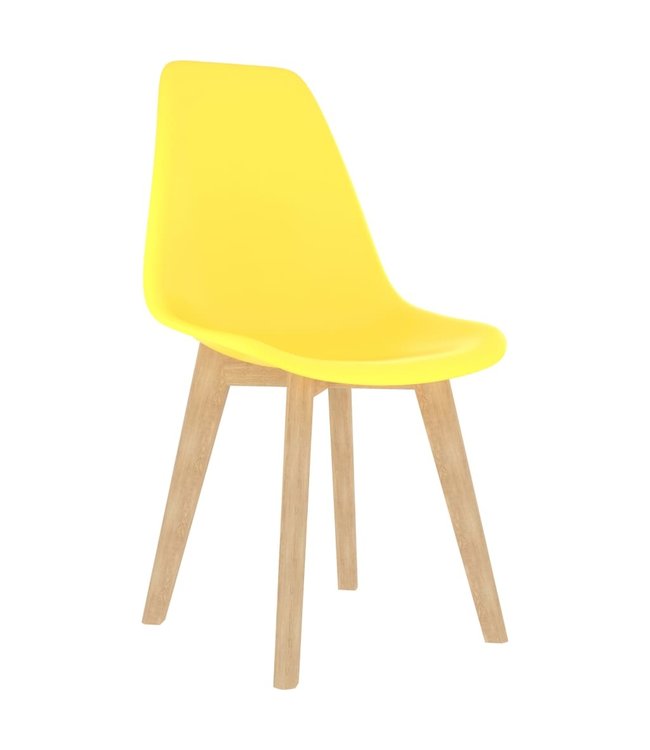 Eetkamerstoelen 4 st kunststof geel
