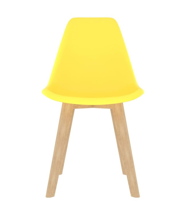 Eetkamerstoelen 4 st kunststof geel