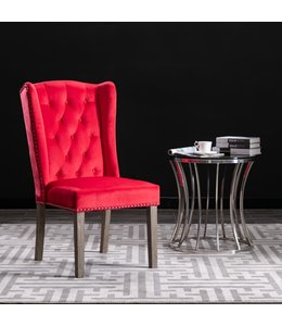 Eetkamerstoel fluweel rood
