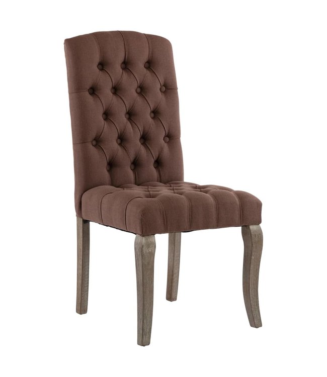 Eetkamerstoelen 2 st linnen-look stof bruin