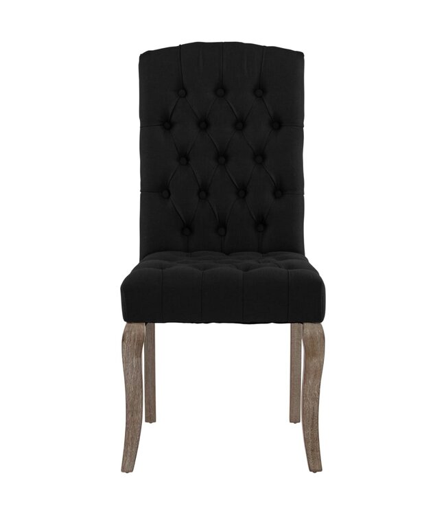 Eetkamerstoelen 2 st linnen-look stof zwart