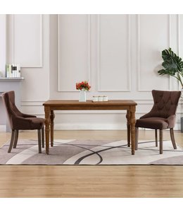 Eetkamerstoelen 2 st stof bruin