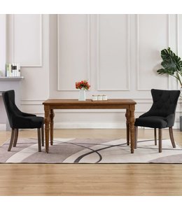Eetkamerstoelen 2 st stof zwart