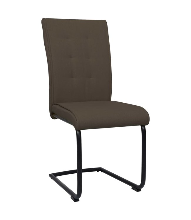 Eetkamerstoelen 2 st stof bruin