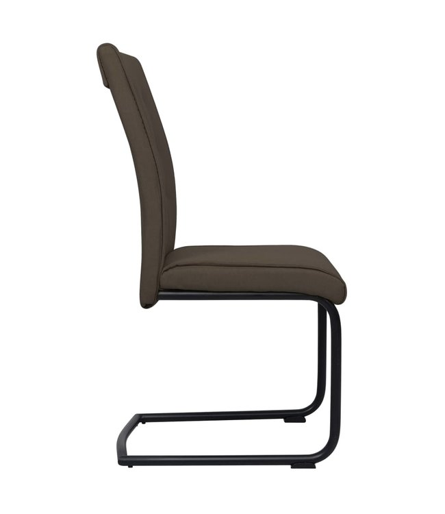 Eetkamerstoelen 2 st stof bruin