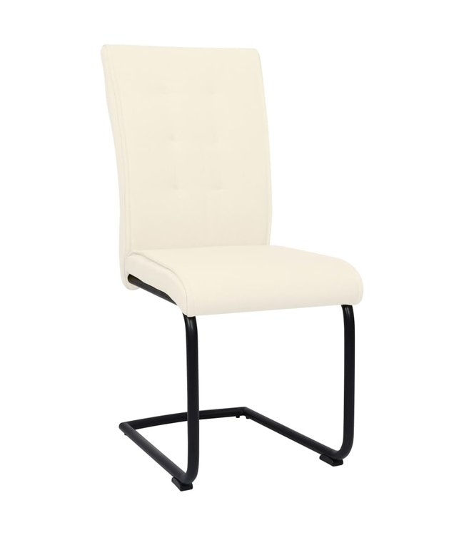Eetkamerstoelen 2 st stof crème
