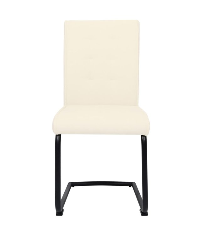Eetkamerstoelen 2 st stof crème