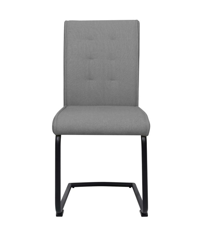 Eetkamerstoelen 2 st stof lichtgrijs