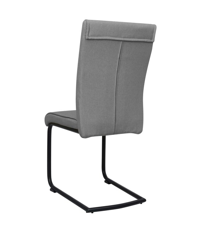 Eetkamerstoelen 2 st stof lichtgrijs