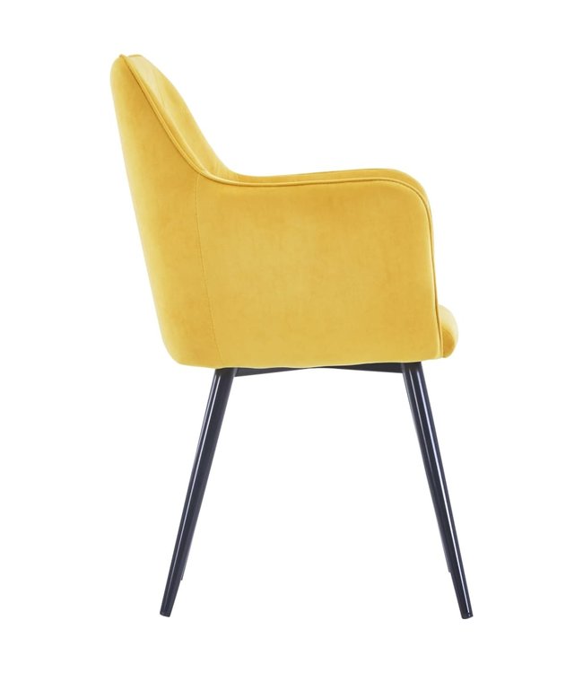 Eetkamerstoelen 2 st fluweel geel